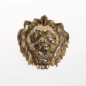 Vintage Accessocraft NYC Gold Lions Head Scarf Clip