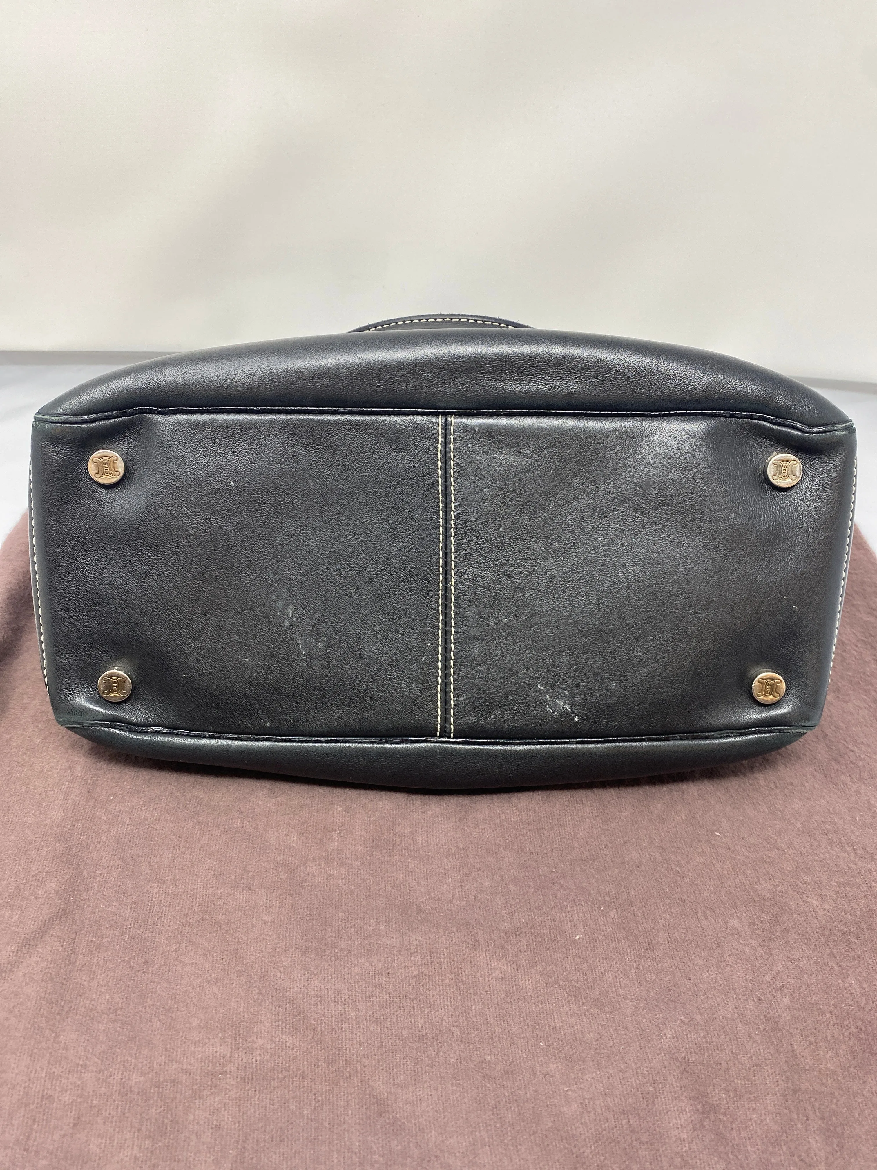 Vintage: CELINE Black Top Handle "boogie" Bowler Bag