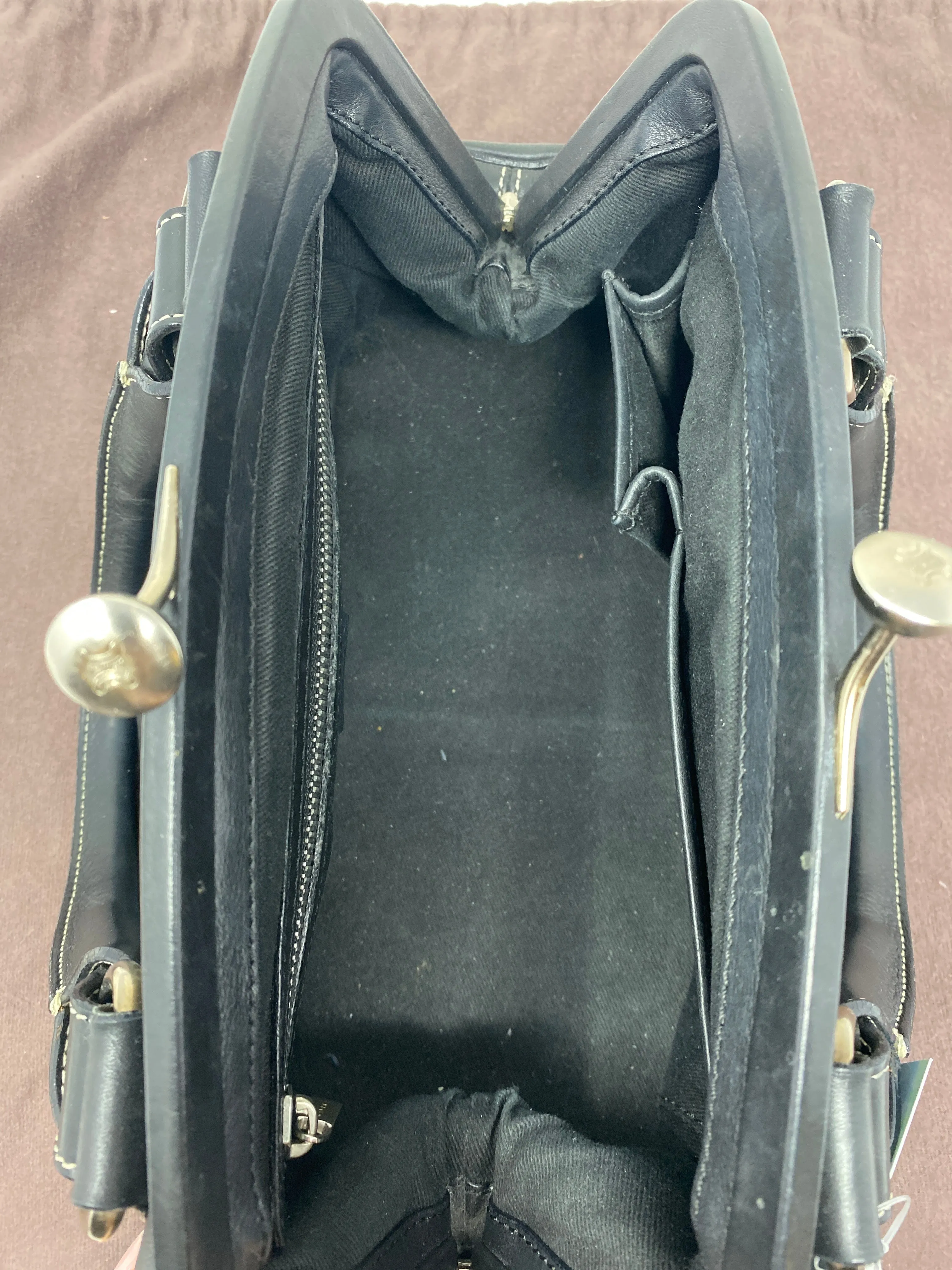 Vintage: CELINE Black Top Handle "boogie" Bowler Bag