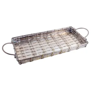 Vintage French Woven Metal Tray