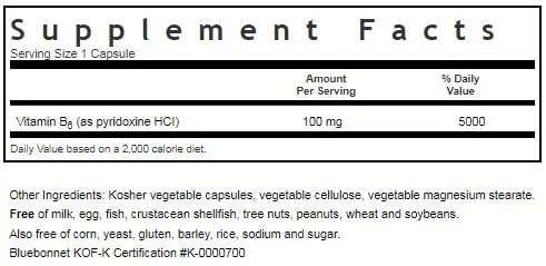 VITAMIN B6 100 MG, 90 VCAP