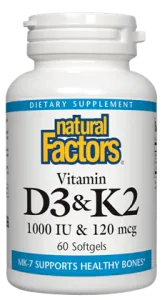 VITAMIN D3 & K2 1000 IU & 120 MCG, 60 SGEL