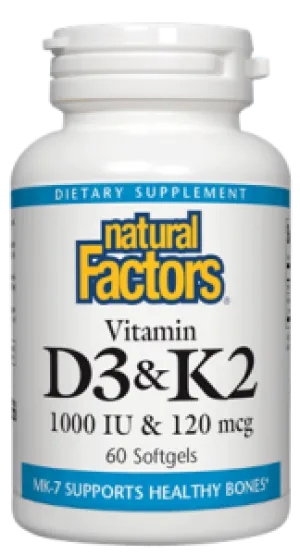 VITAMIN D3 & K2 1000 IU & 120 MCG, 60 SGEL