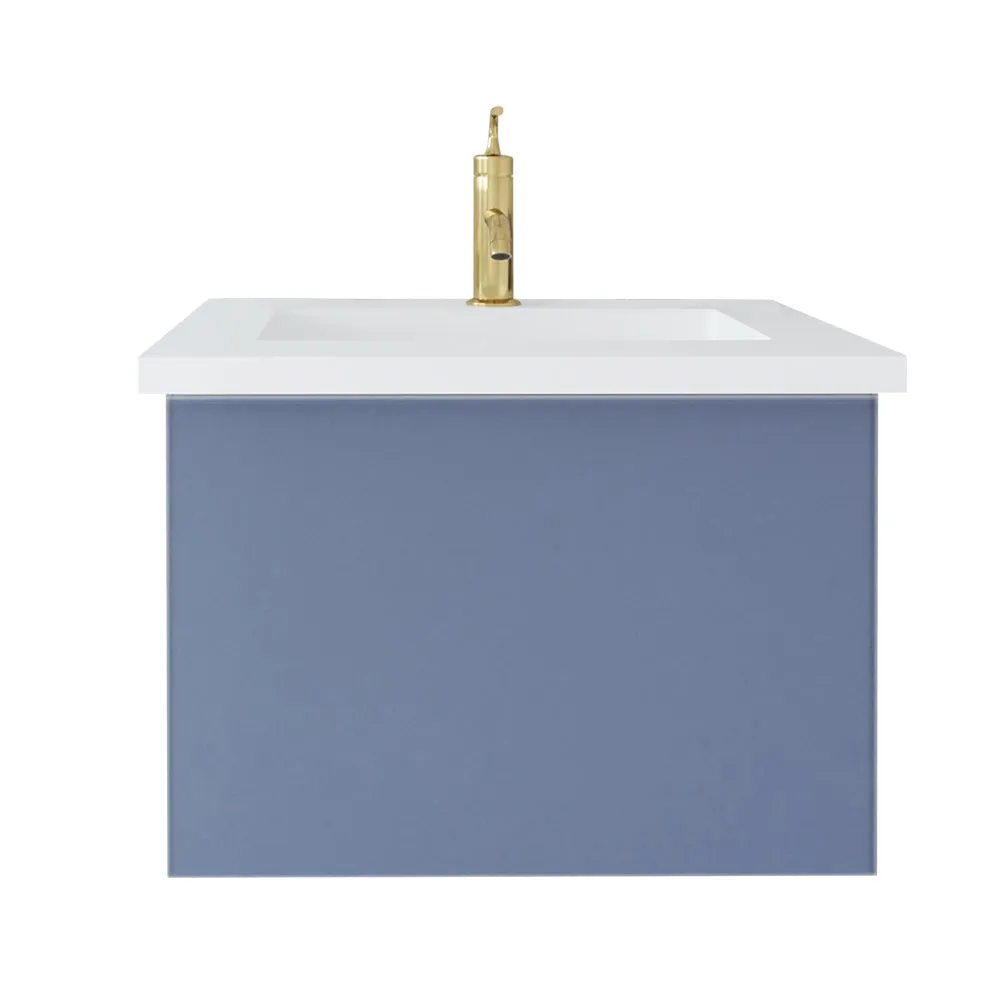 Vitri 24" Nautical Blue Bathroom Vanity with VIVA Stone Solid Surface Countertop