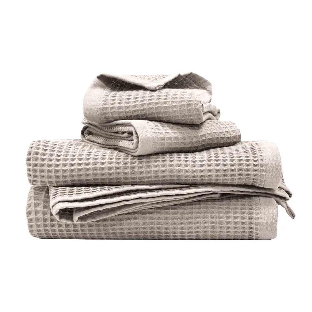 Waffle Bath Towel - Pebble