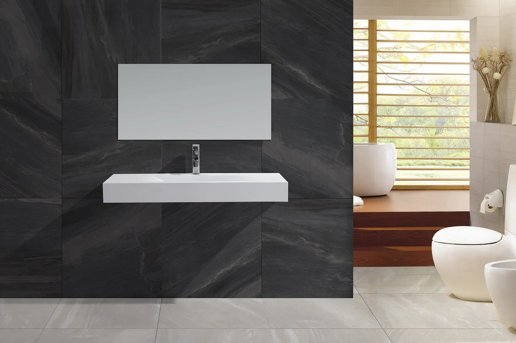 Wall Hung Basin w/ Large Sink - 1000mm - B1376