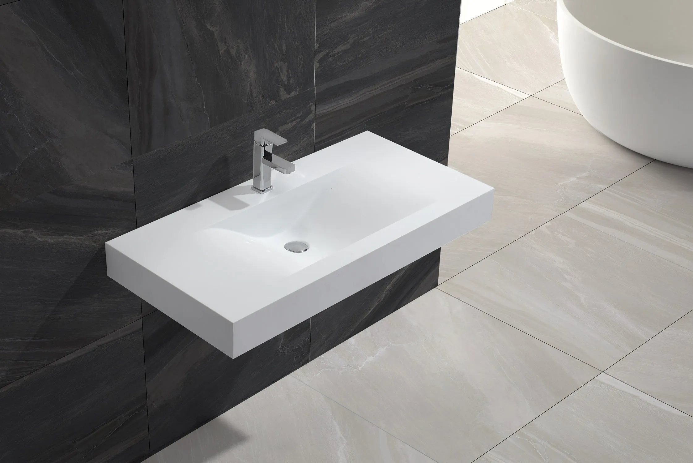 Wall Hung Basin w/ Large Sink - 1000mm - B1376