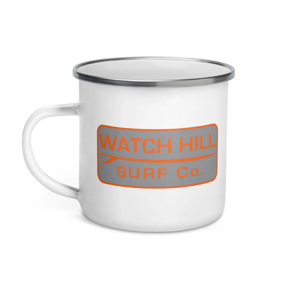 Watch Hill 'Surf Co.' Enamel Mug (Orange/Grey)