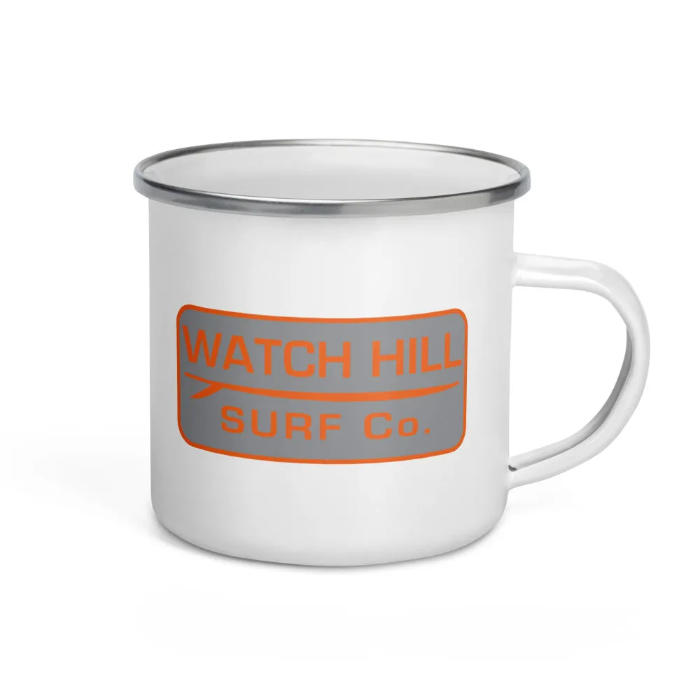 Watch Hill 'Surf Co.' Enamel Mug (Orange/Grey)