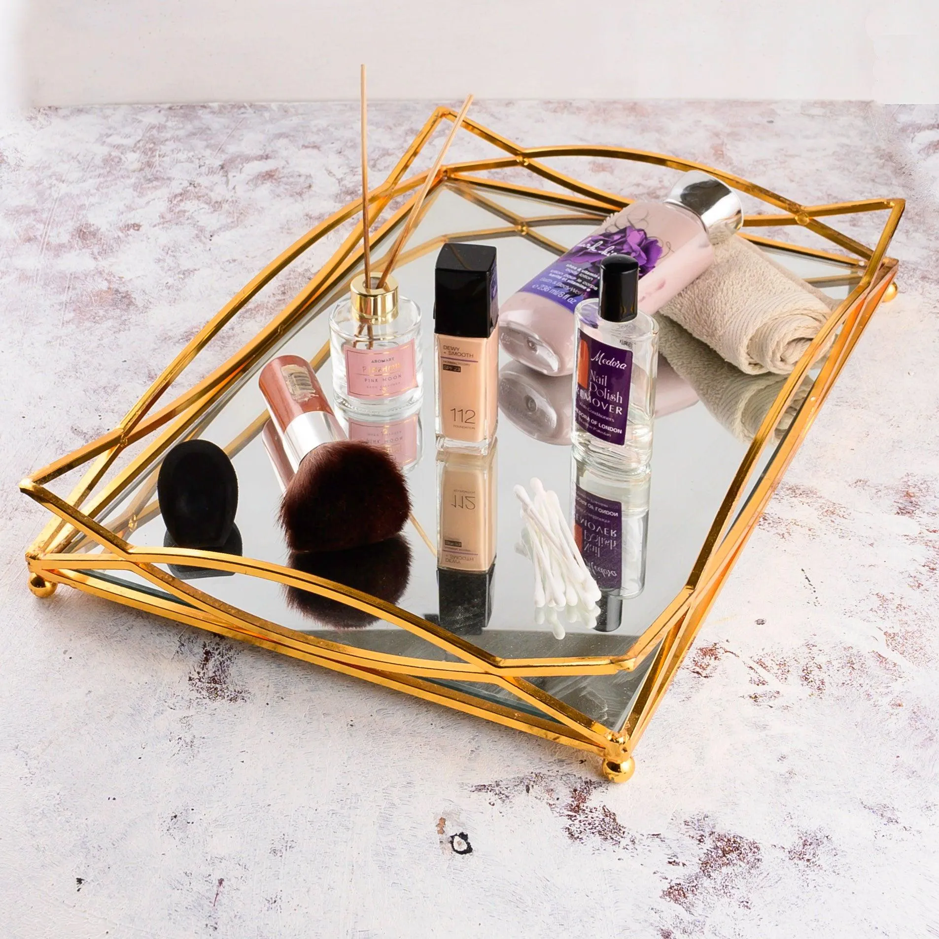 Wavy Mirror Vanity Tray
