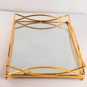 Wavy Mirror Vanity Tray