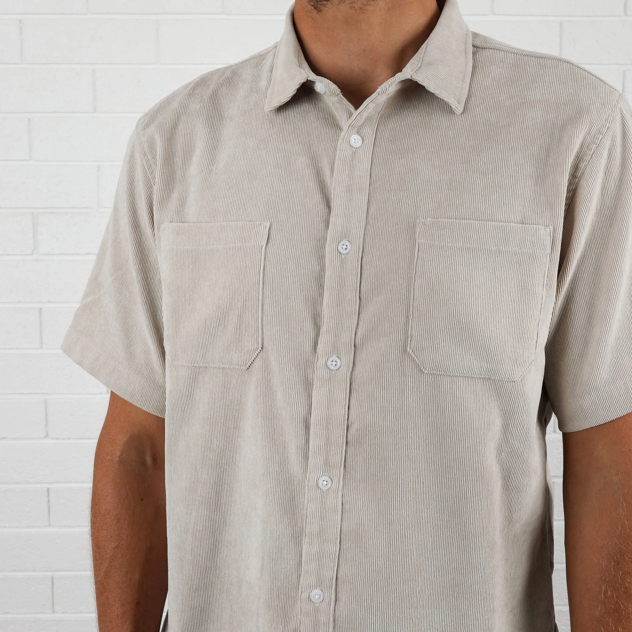 WHALER CORD SHIRT - STONE