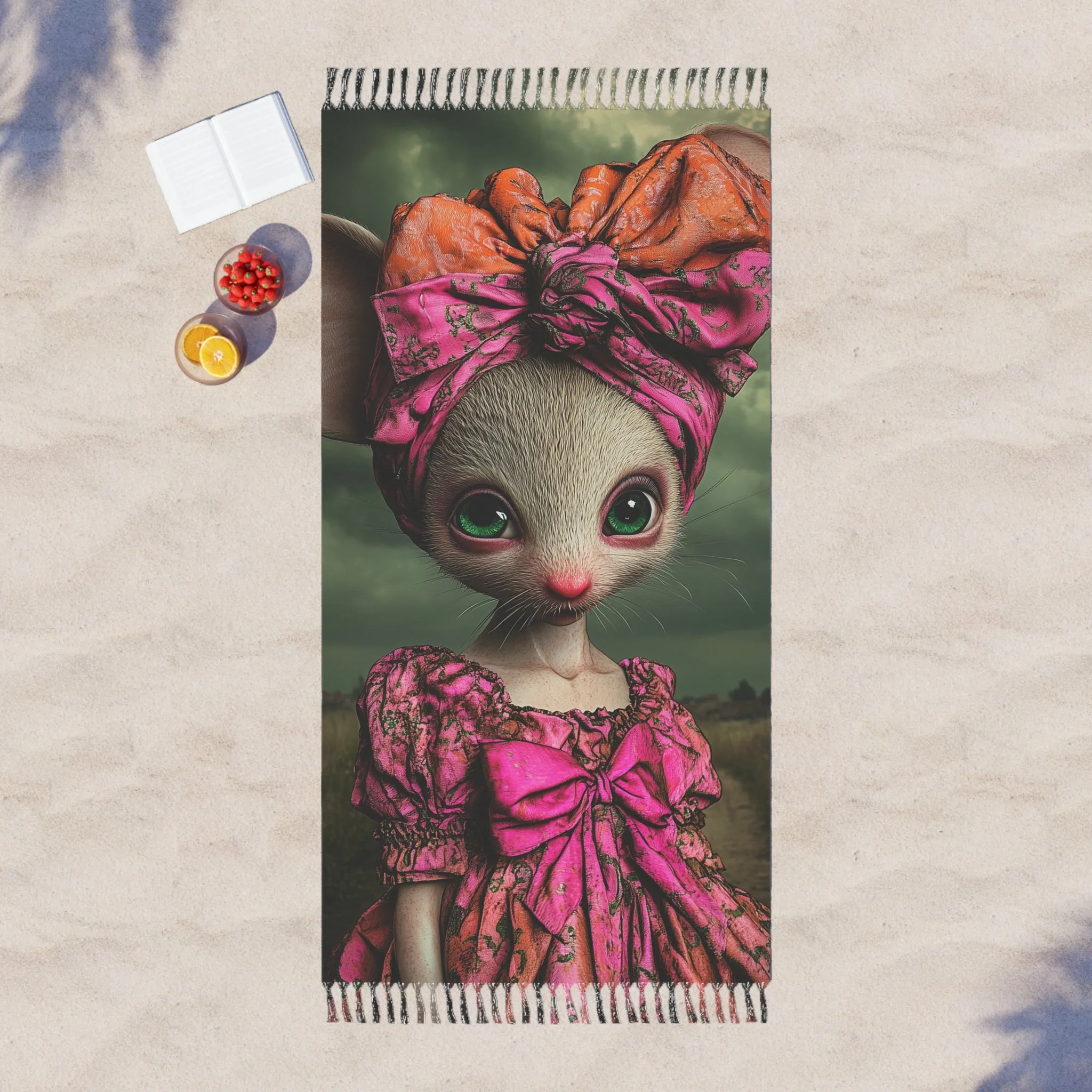 Whimsical Mouse Fashion Beach Towel