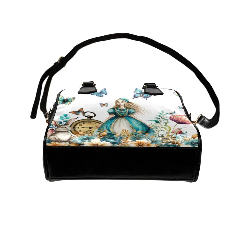 White Alice In Wonderland #21 Handbag, Bowler Bag Purse