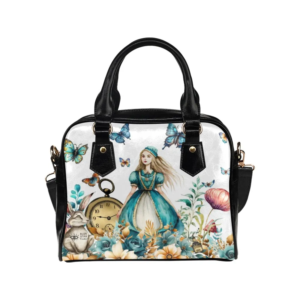 White Alice In Wonderland #21 Handbag, Bowler Bag Purse