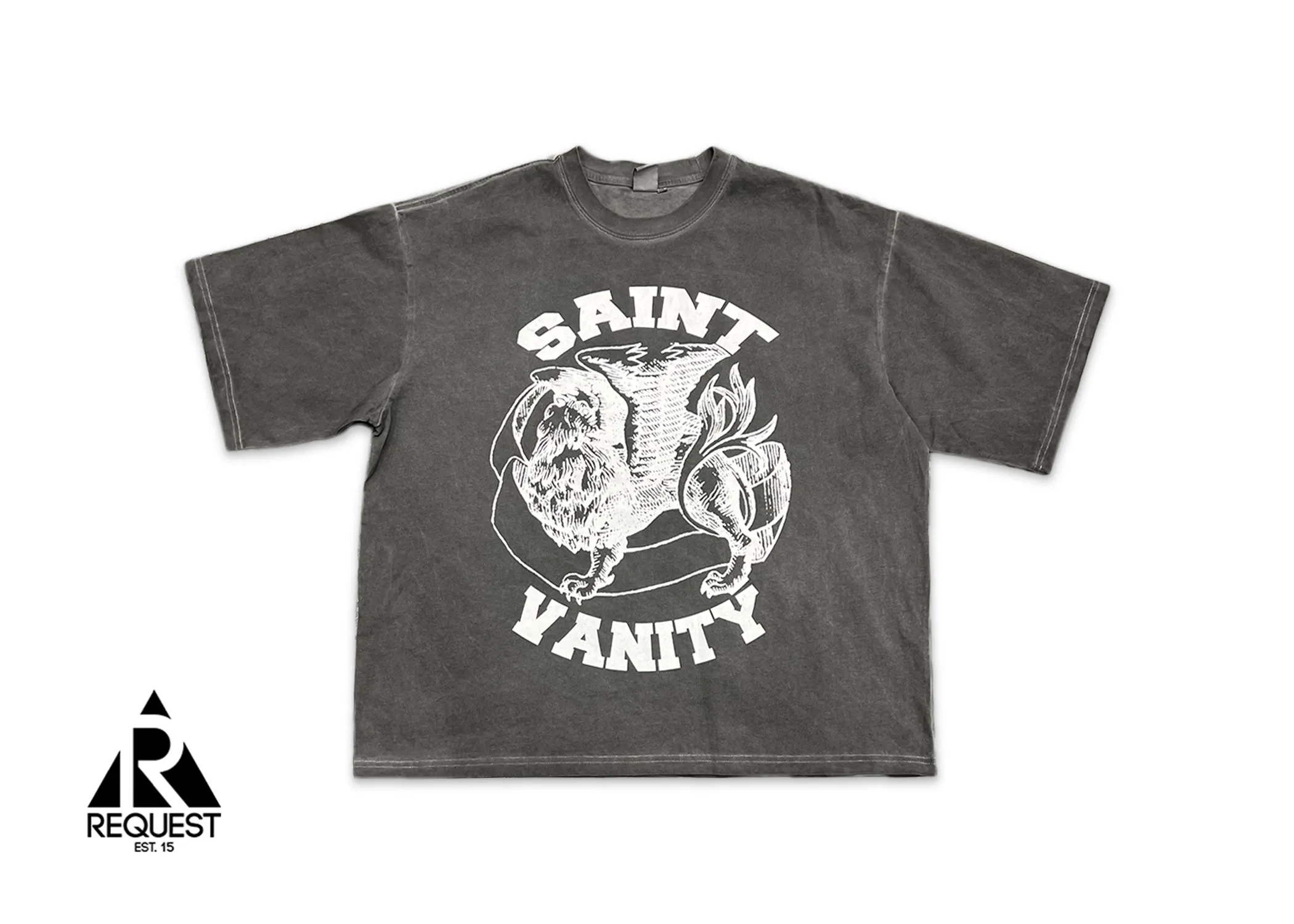 White Logo Tee "Washed Grey"