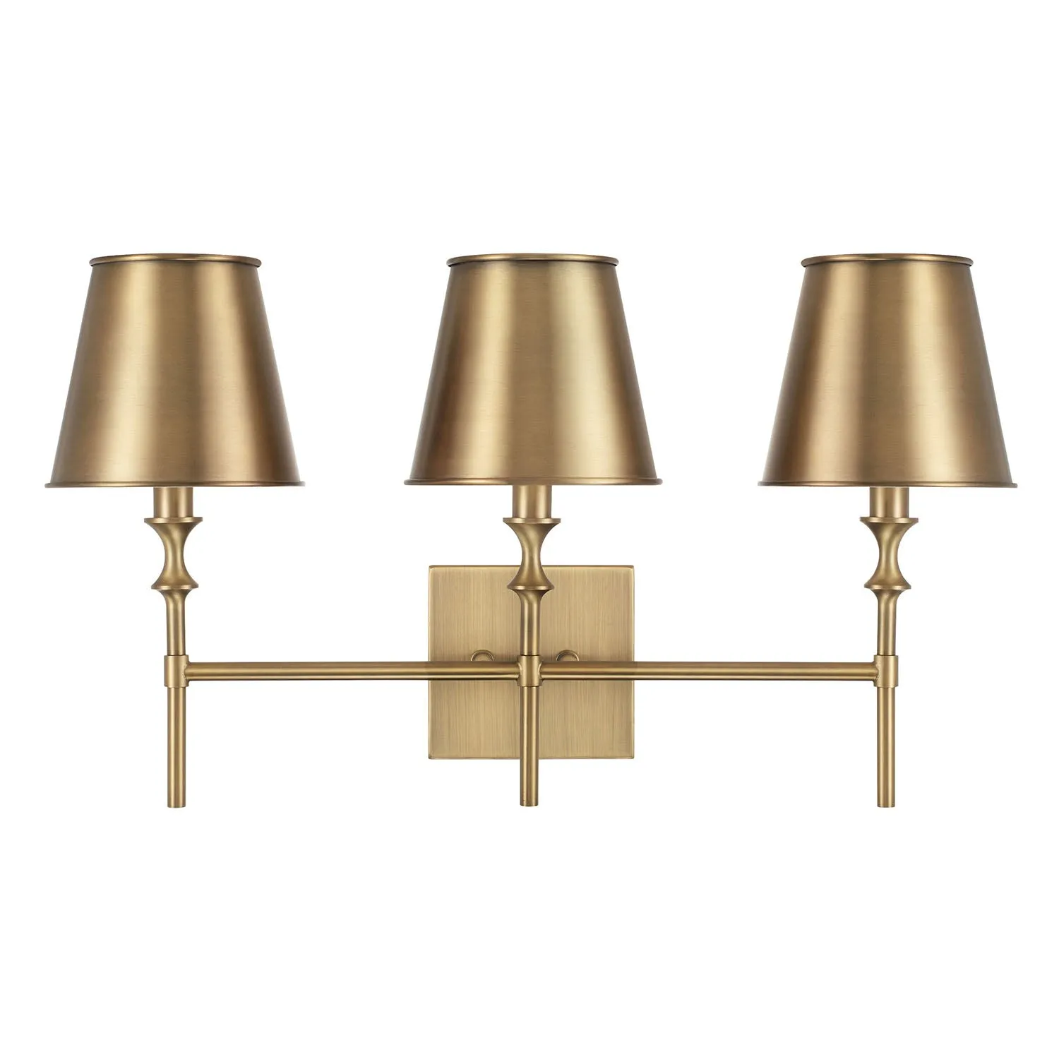 WHITNEY 3-LIGHT VANITY, AGED BRASS