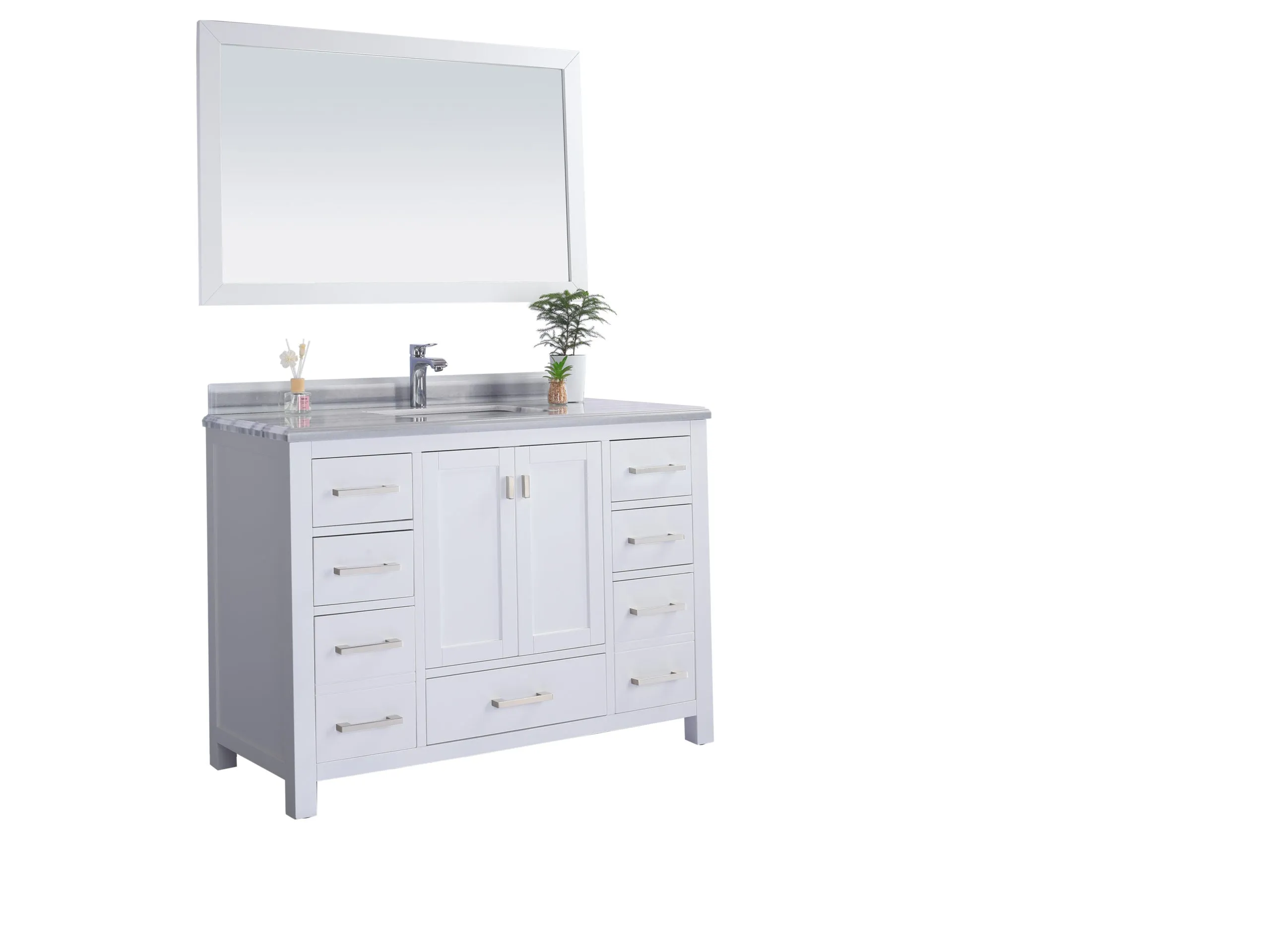 Wilson 48" White Bathroom Vanity with Countertop