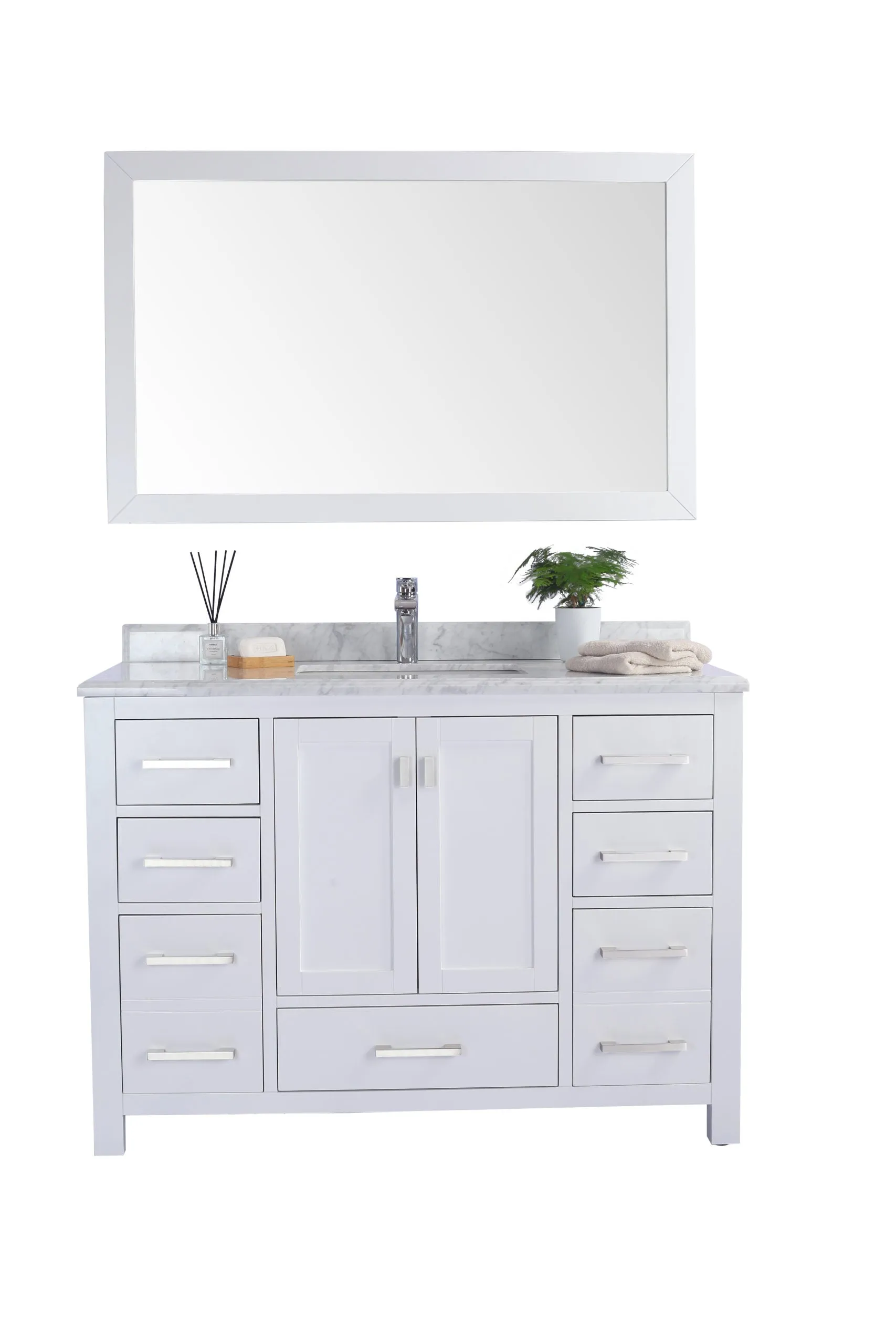 Wilson 48" White Bathroom Vanity with Countertop