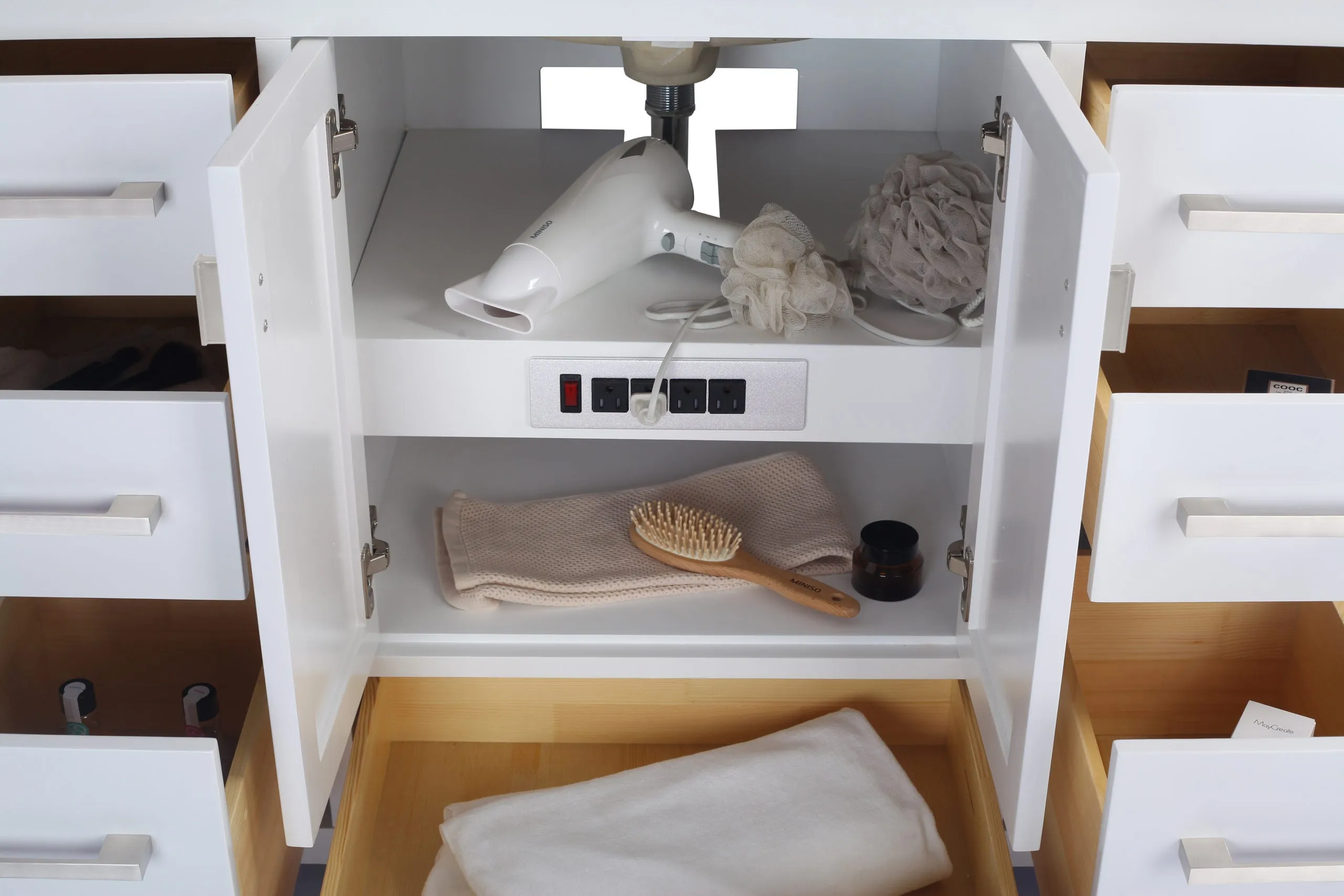 Wilson 48" White Bathroom Vanity with Countertop