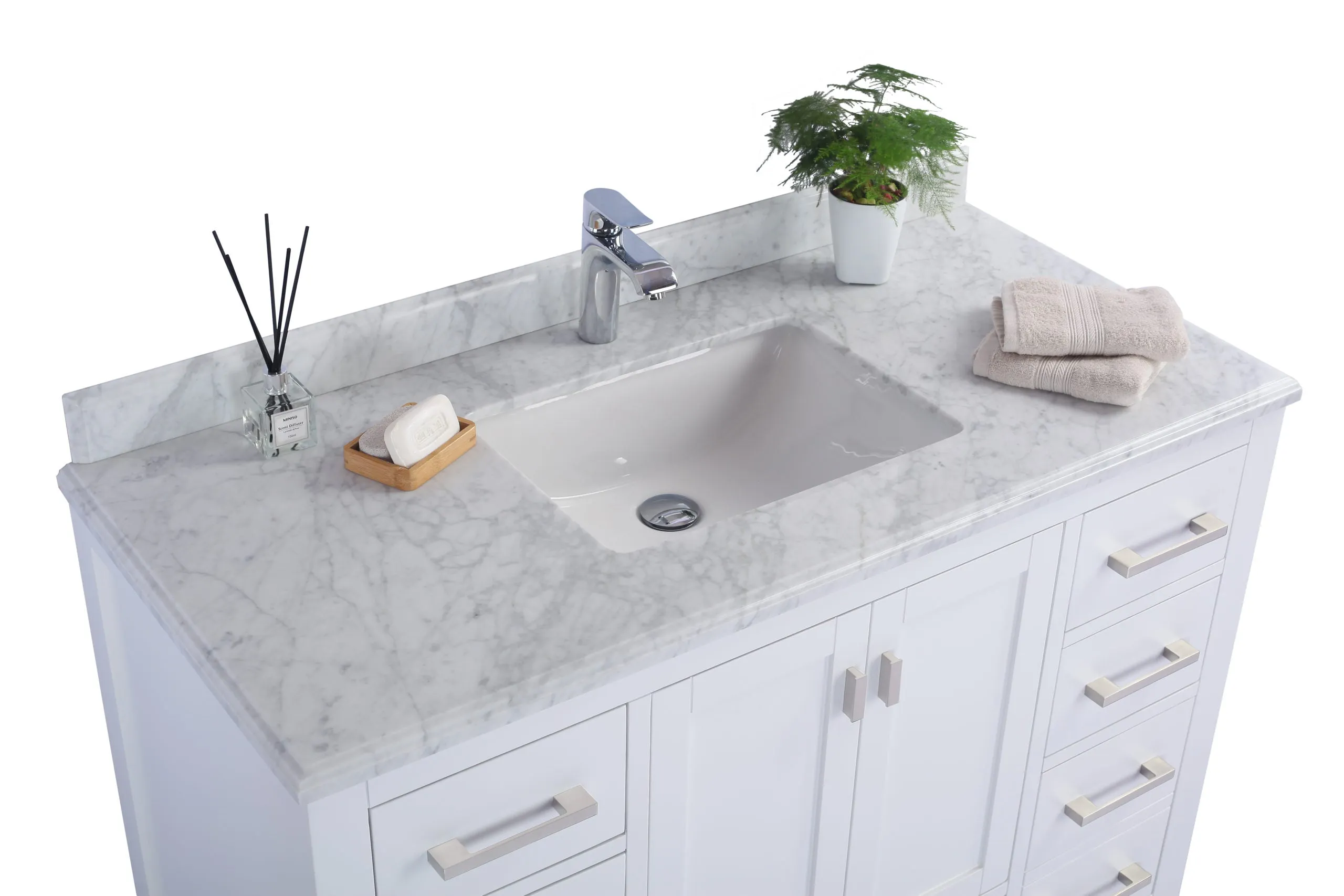 Wilson 48" White Bathroom Vanity with Countertop
