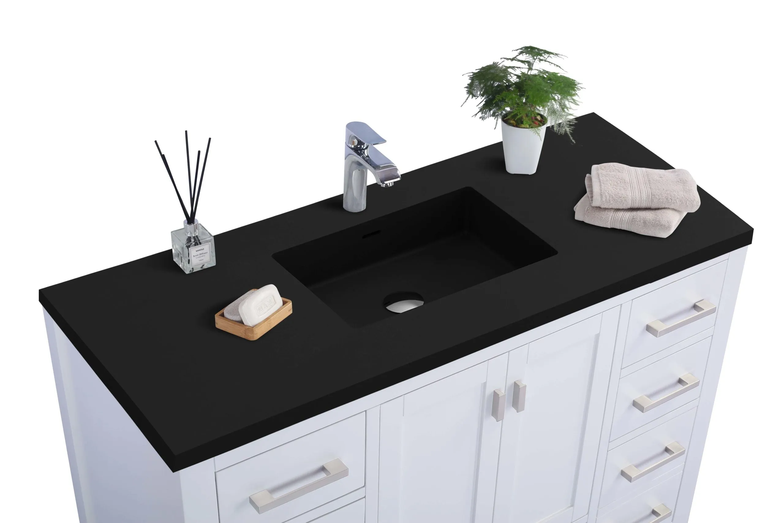 Wilson 48" White Bathroom Vanity with Countertop