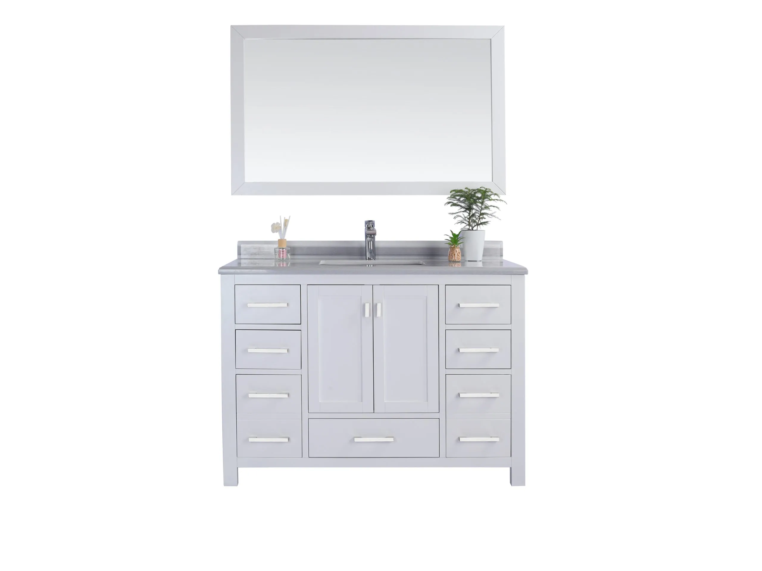 Wilson 48" White Bathroom Vanity with Countertop