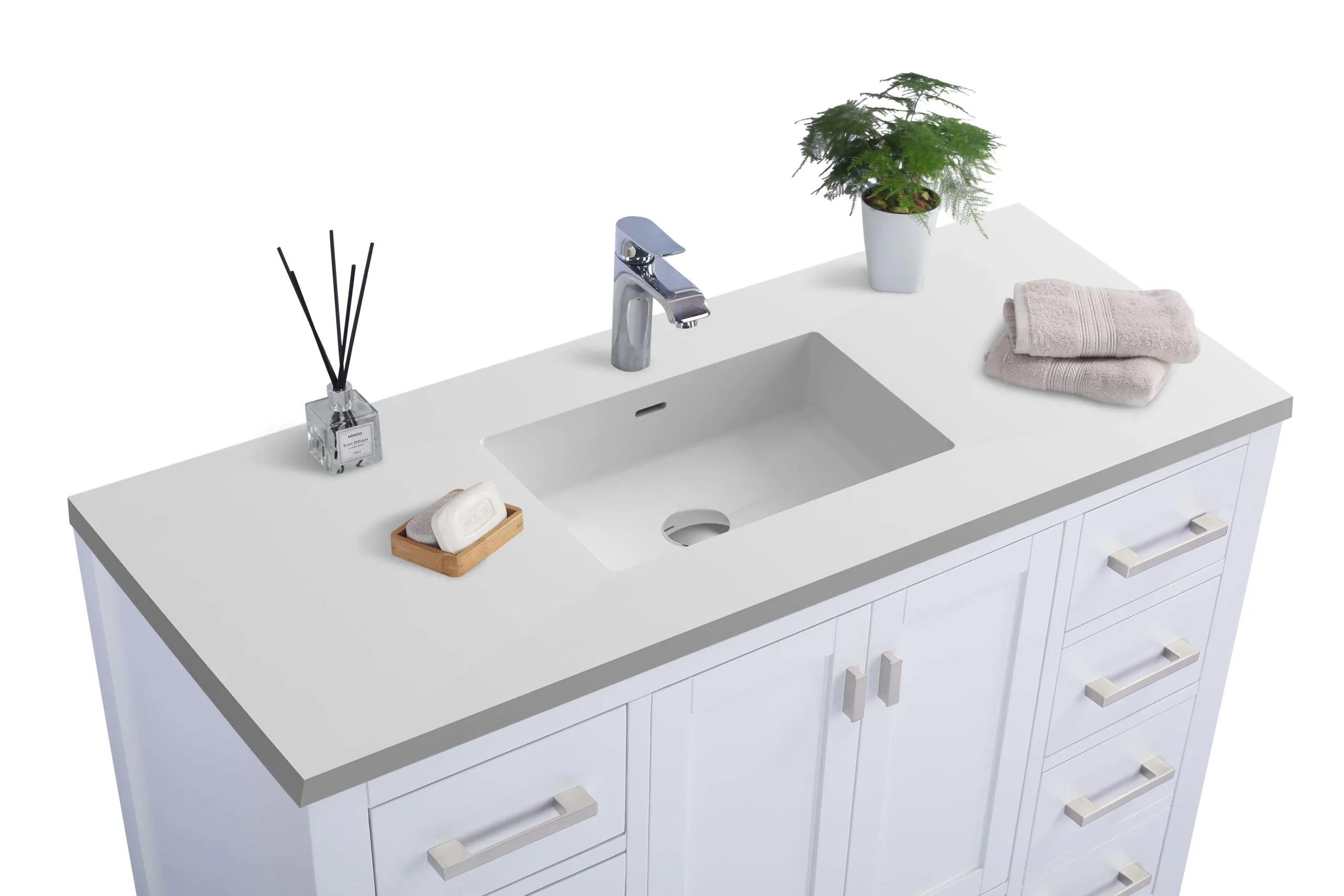 Wilson 48" White Bathroom Vanity with Countertop