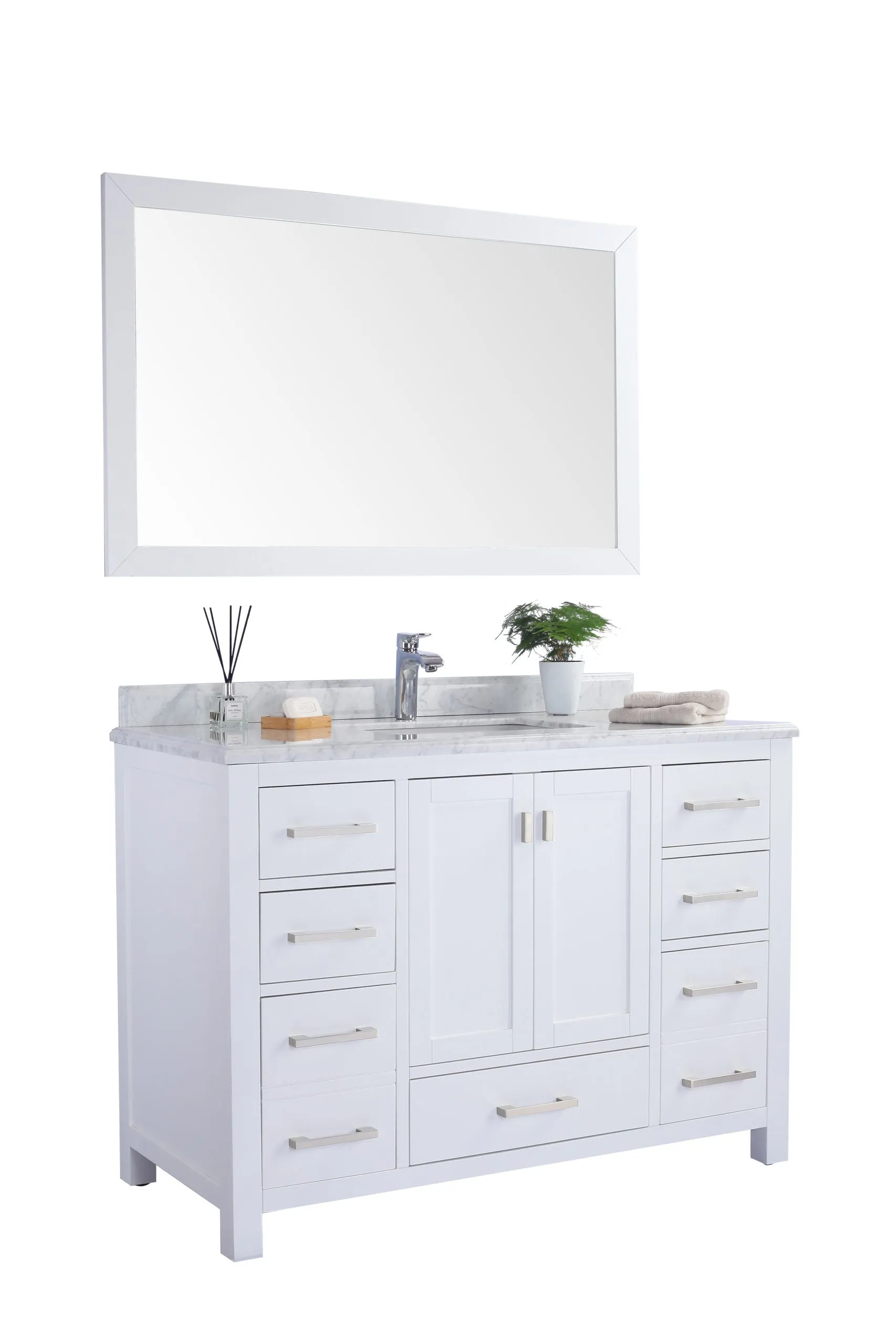 Wilson 48" White Bathroom Vanity with Countertop