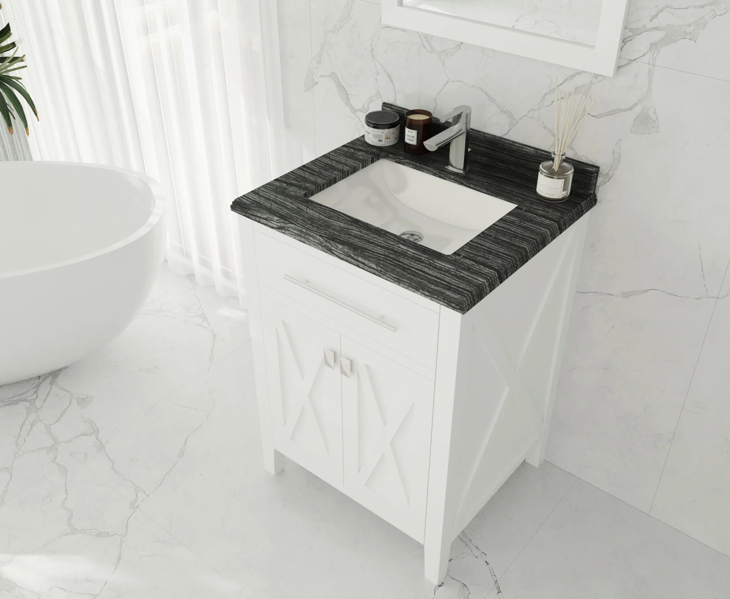 Wimbledon 24" White Bathroom Vanity with Countertop