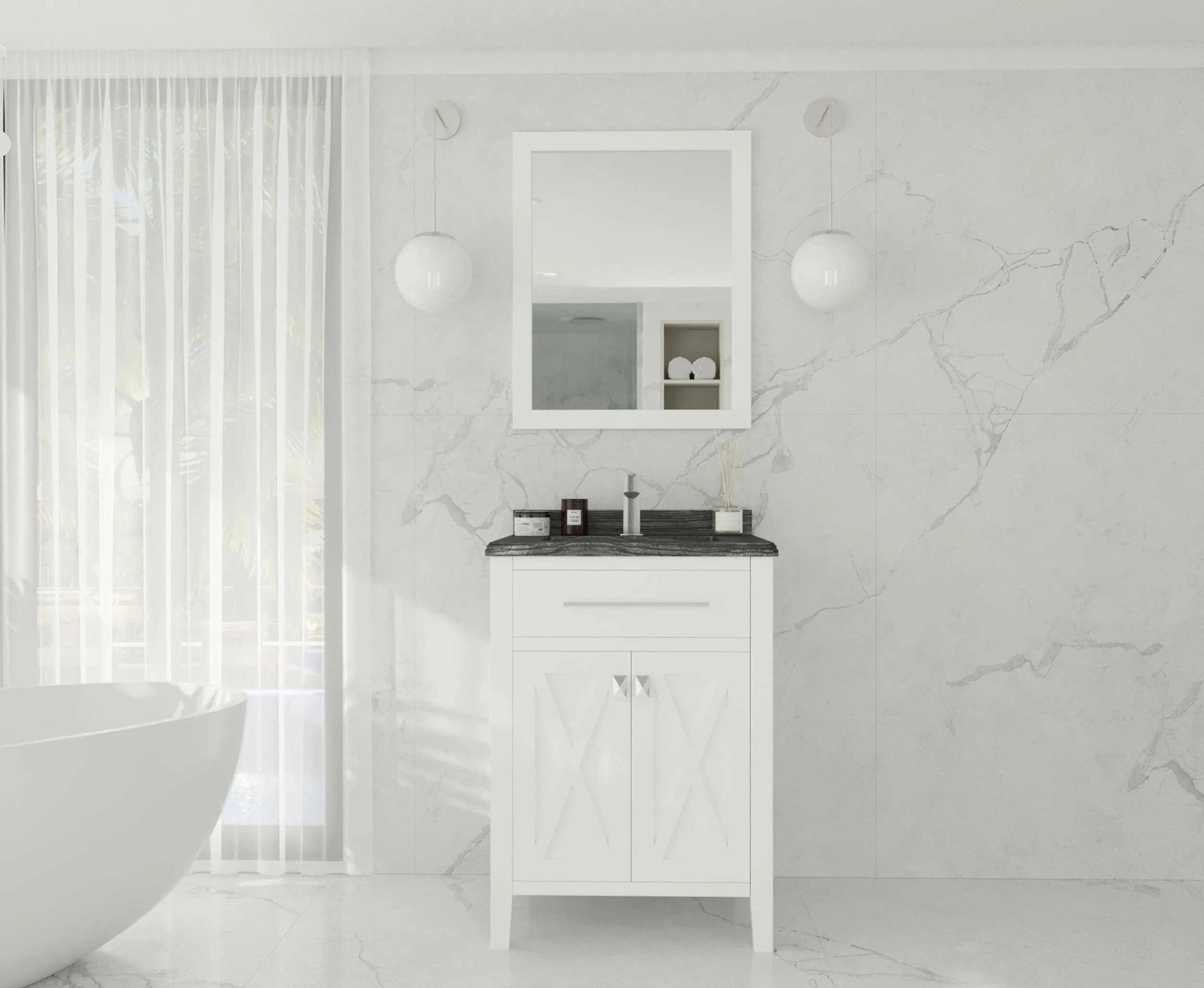 Wimbledon 24" White Bathroom Vanity with Countertop