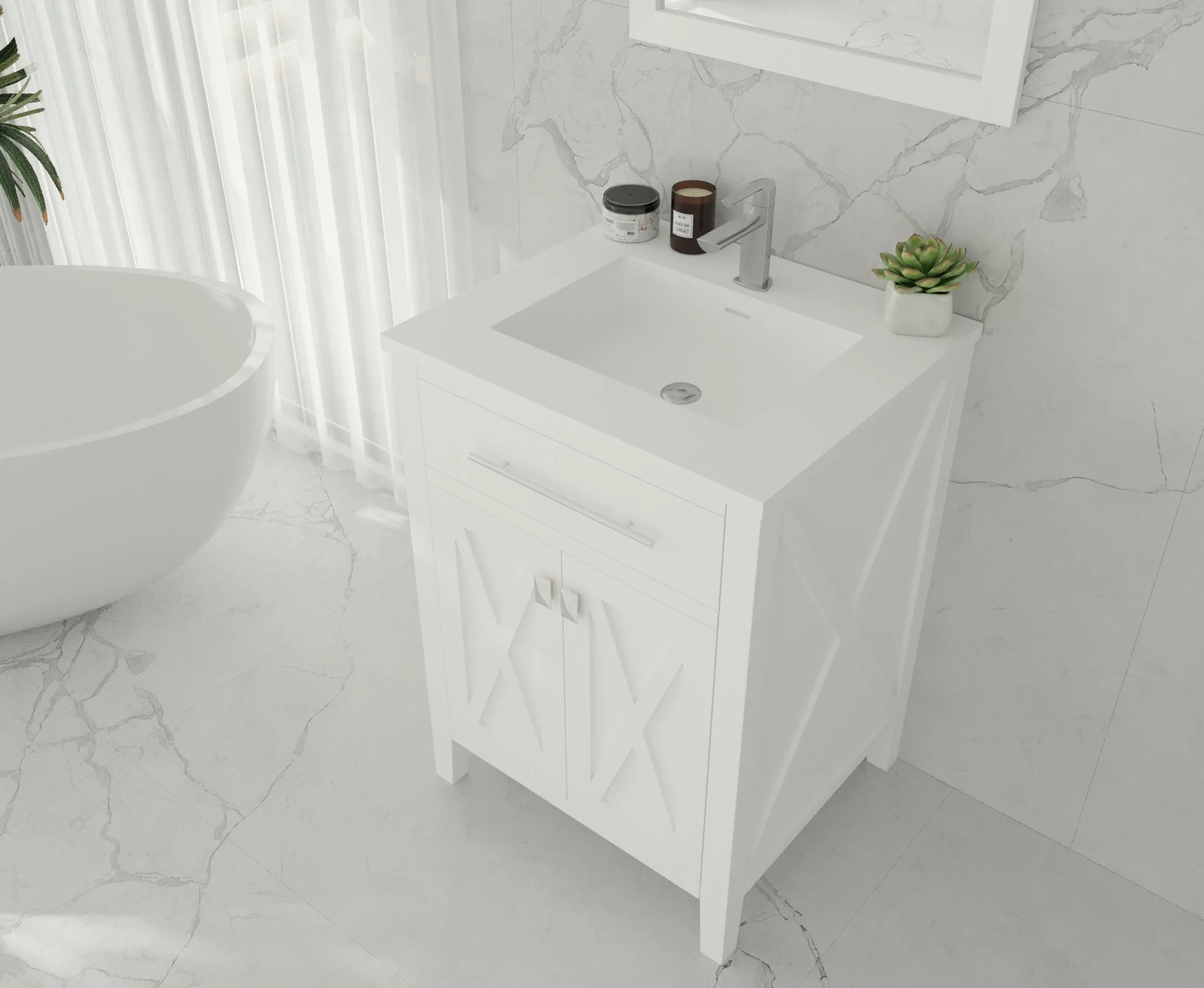 Wimbledon 24" White Bathroom Vanity with Countertop