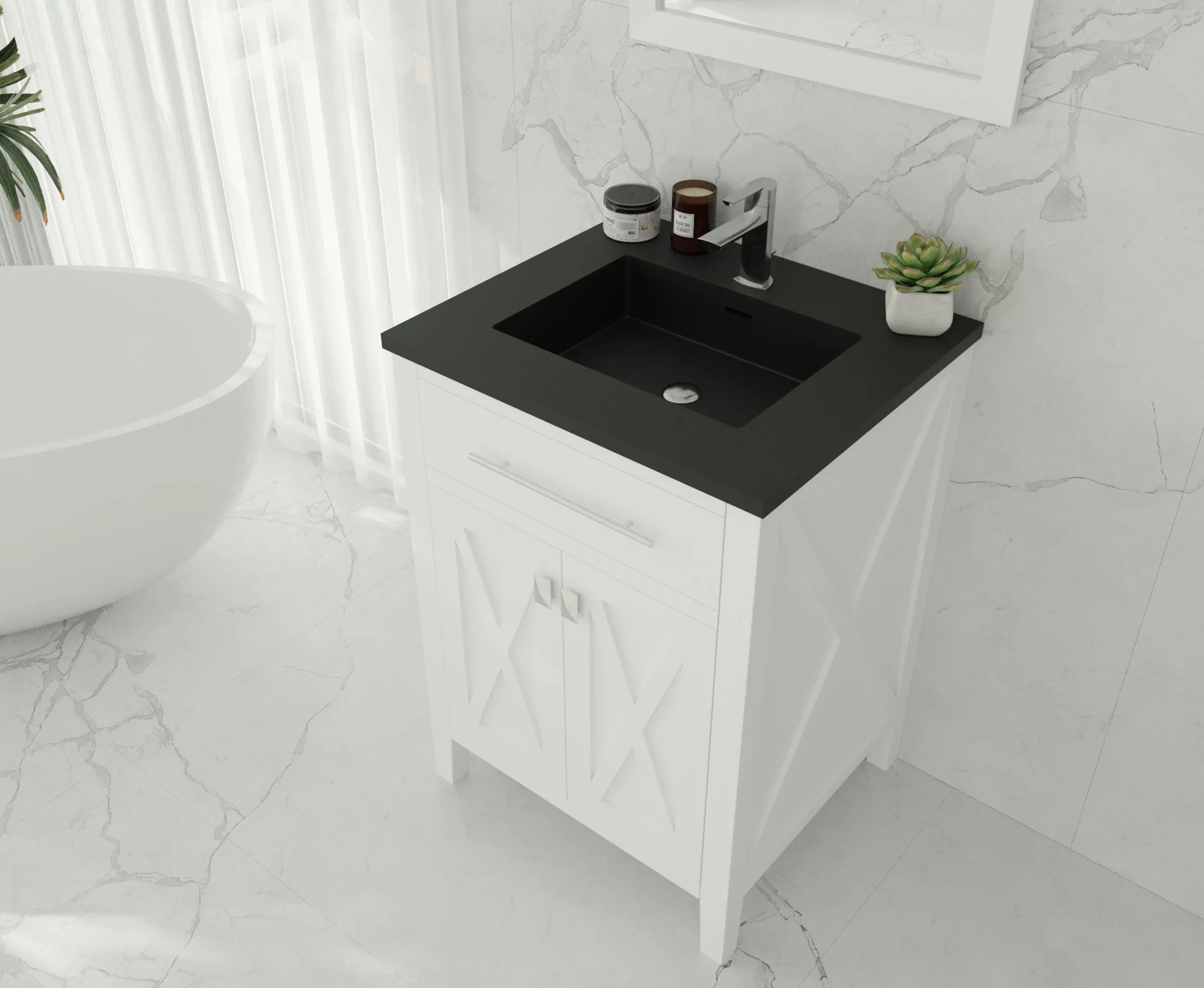 Wimbledon 24" White Bathroom Vanity with Countertop