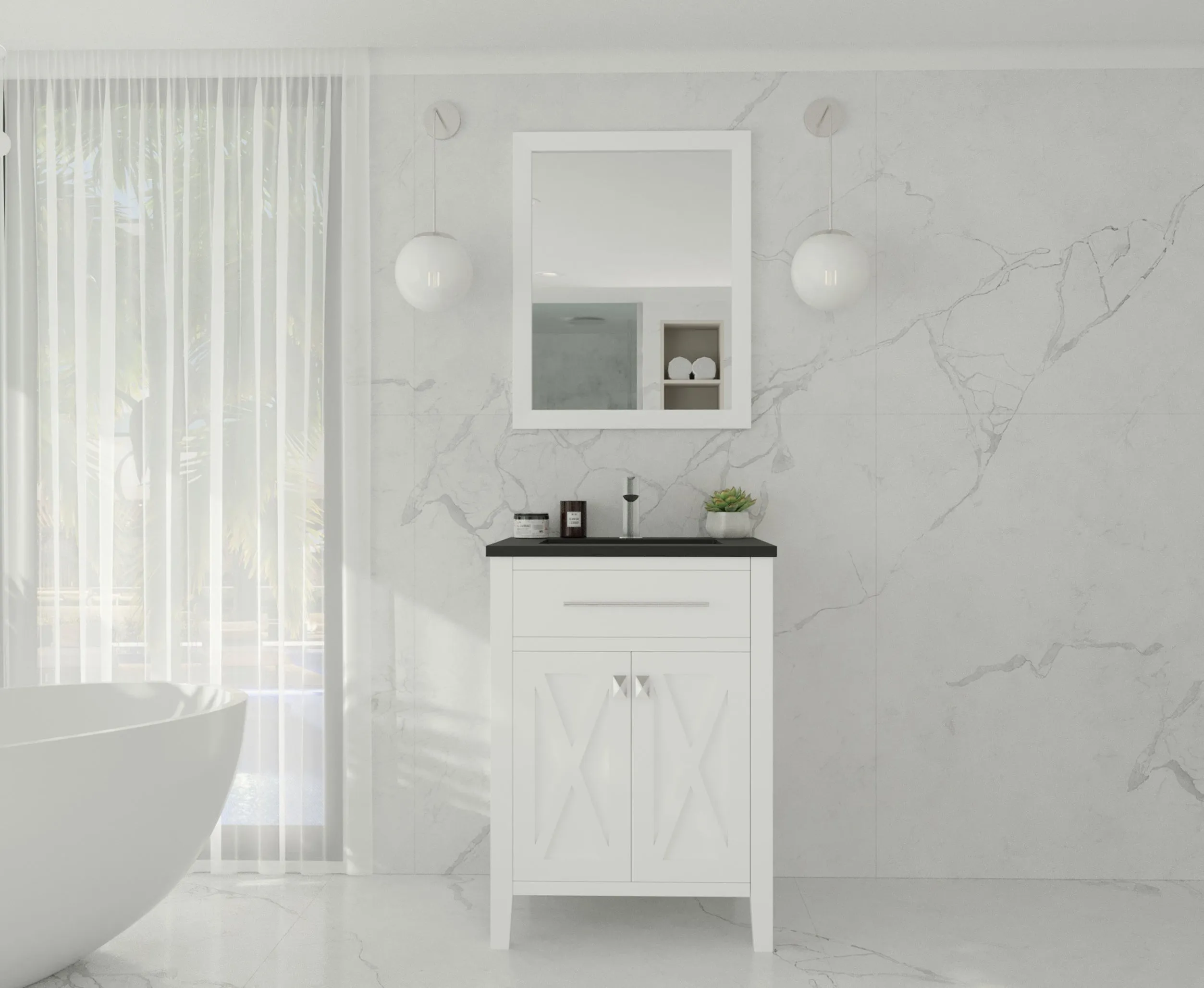 Wimbledon 24" White Bathroom Vanity with Countertop