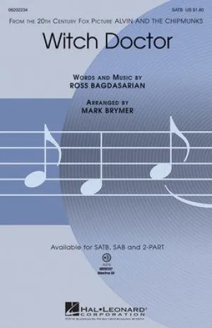 WITCH DOCTOR FROM ALVIN AND THE CHIPMUNKS SATB