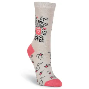 Women's But First Coffee Crew Socks - Item #S1005