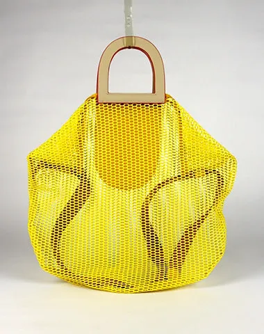 Womens Light Gray Net Polyester Leather Tote Handbag Purse Polyester Tote Shoulder Bag Purse for Ladies