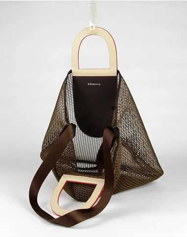 Womens Light Gray Net Polyester Leather Tote Handbag Purse Polyester Tote Shoulder Bag Purse for Ladies
