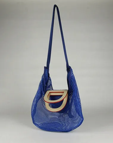 Womens Light Gray Net Polyester Leather Tote Handbag Purse Polyester Tote Shoulder Bag Purse for Ladies