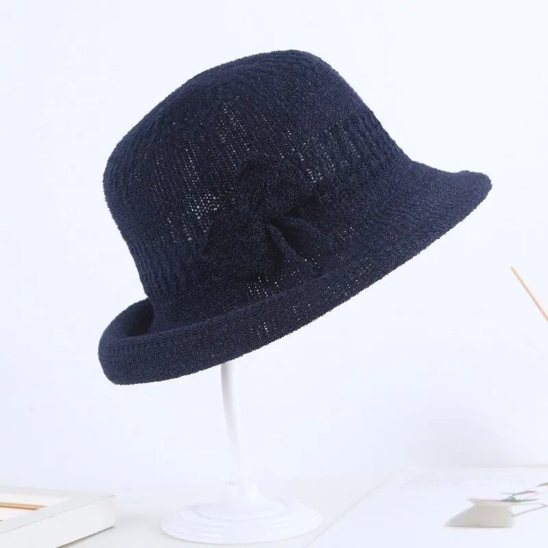 Woven Sun Hat with Bow Detail