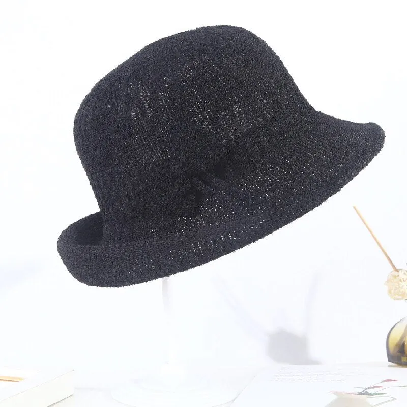 Woven Sun Hat with Bow Detail