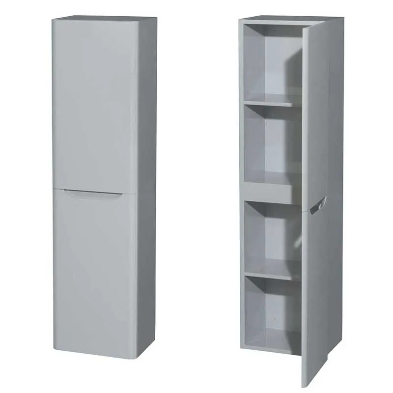 Wyndham Collection Murano Wall-Mounted Bathroom Storage Cabinet in Gray (Two-Door)