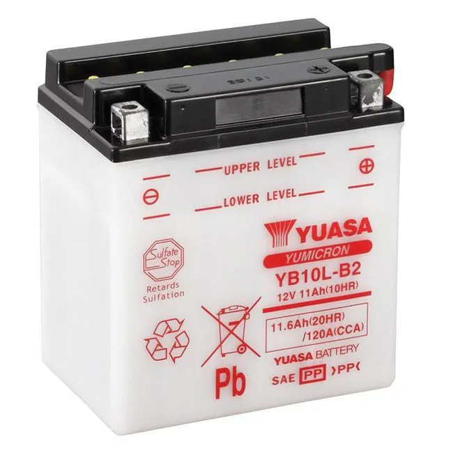YB10L-B2 DG Battery with acid pack Yuasa (YB10LB2PK)