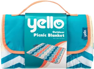 Yello Folding Picnic Blanket Zig Zag Design