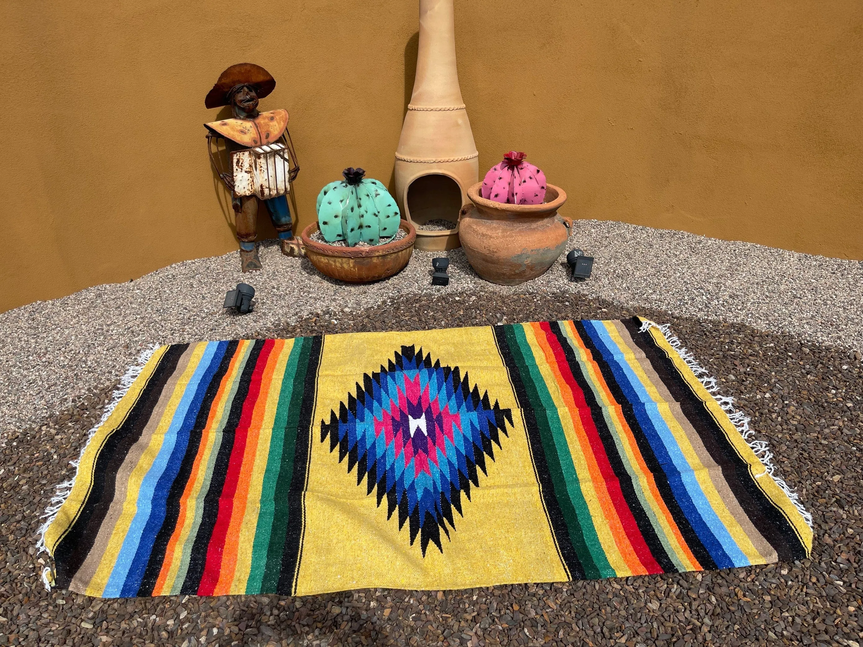 Yellow FANCY DIAMANTE Blanket Or Area rug