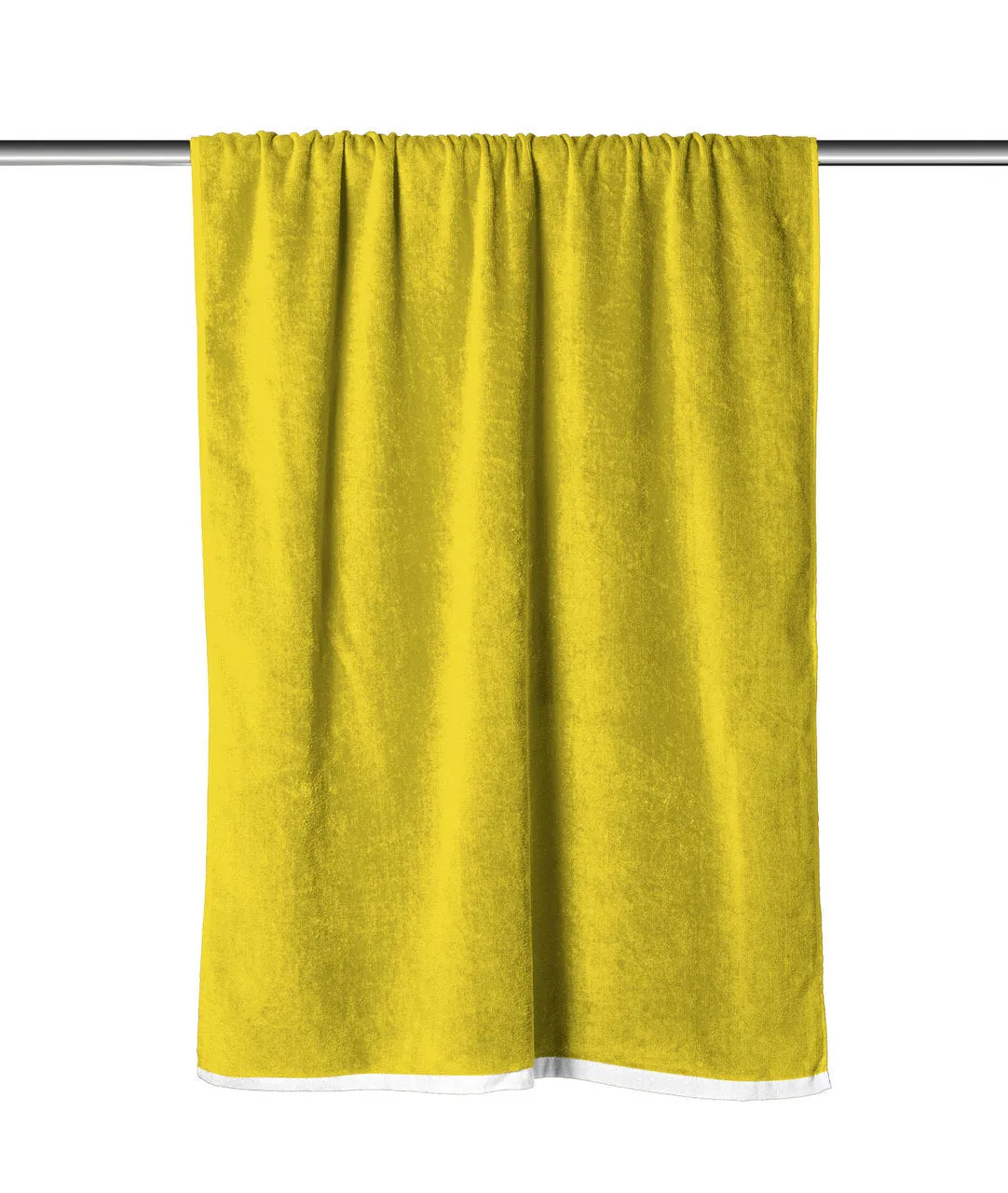 Yellow Solid Velour Extra Long Beach Towel