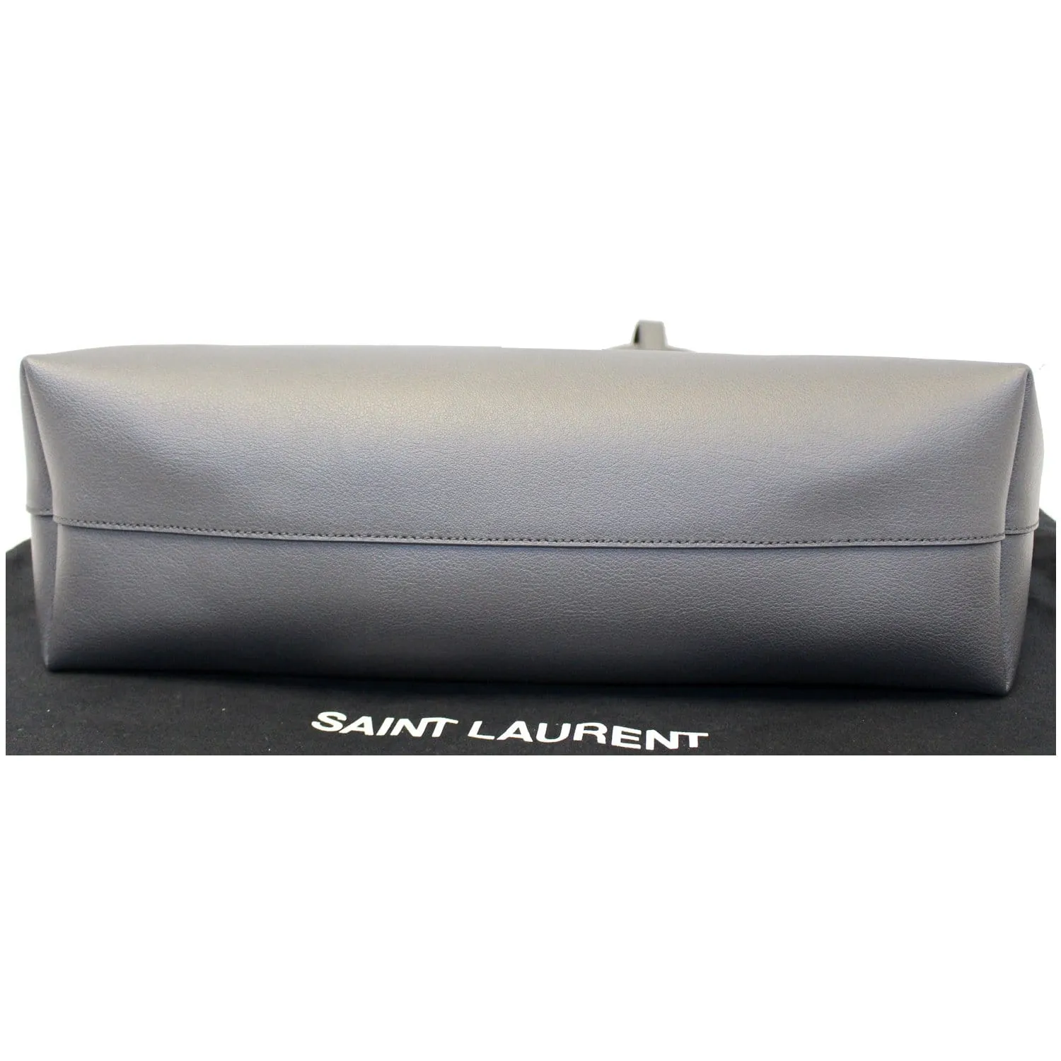 Yves Saint Laurent Leather Shopping Tote Bag Grey