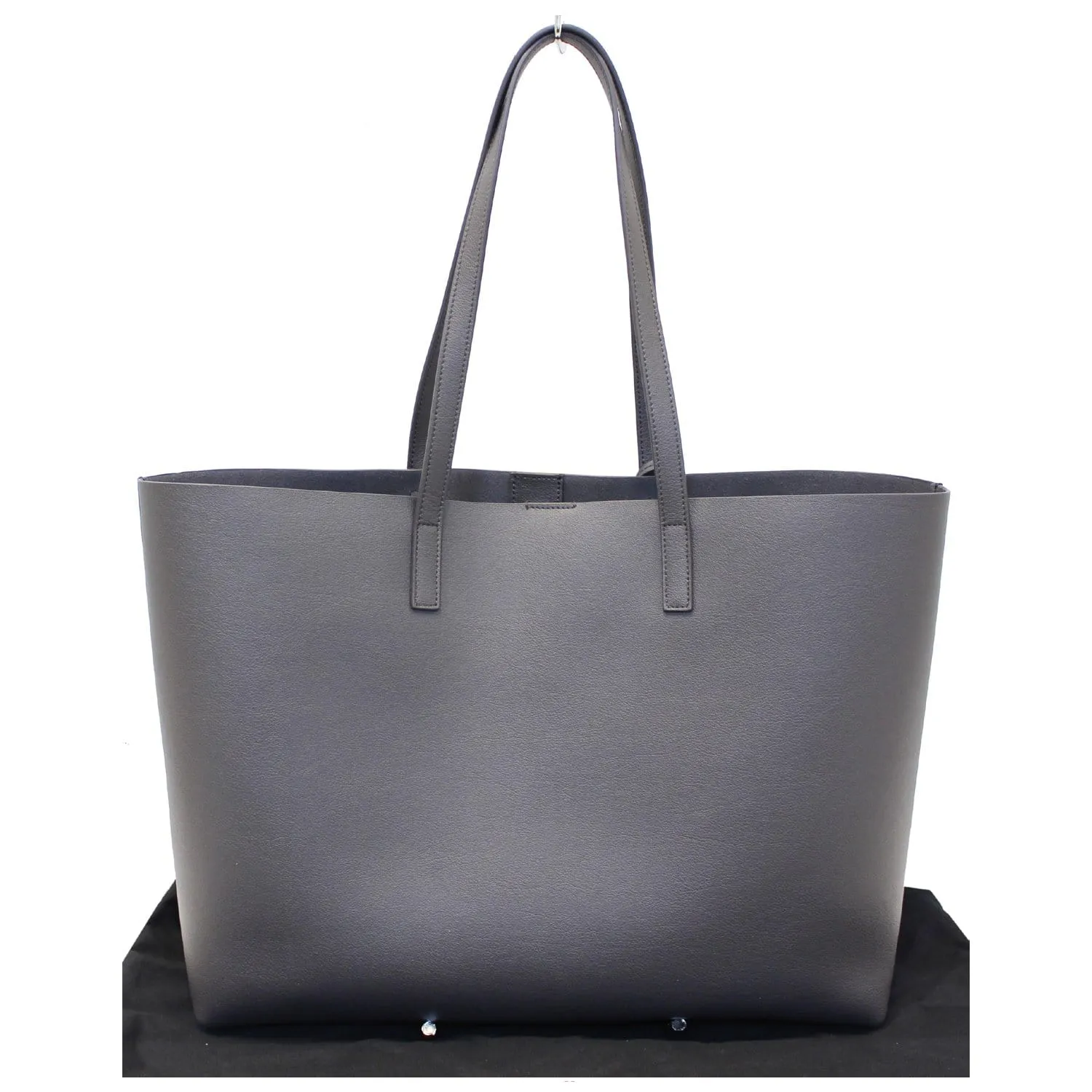 Yves Saint Laurent Leather Shopping Tote Bag Grey