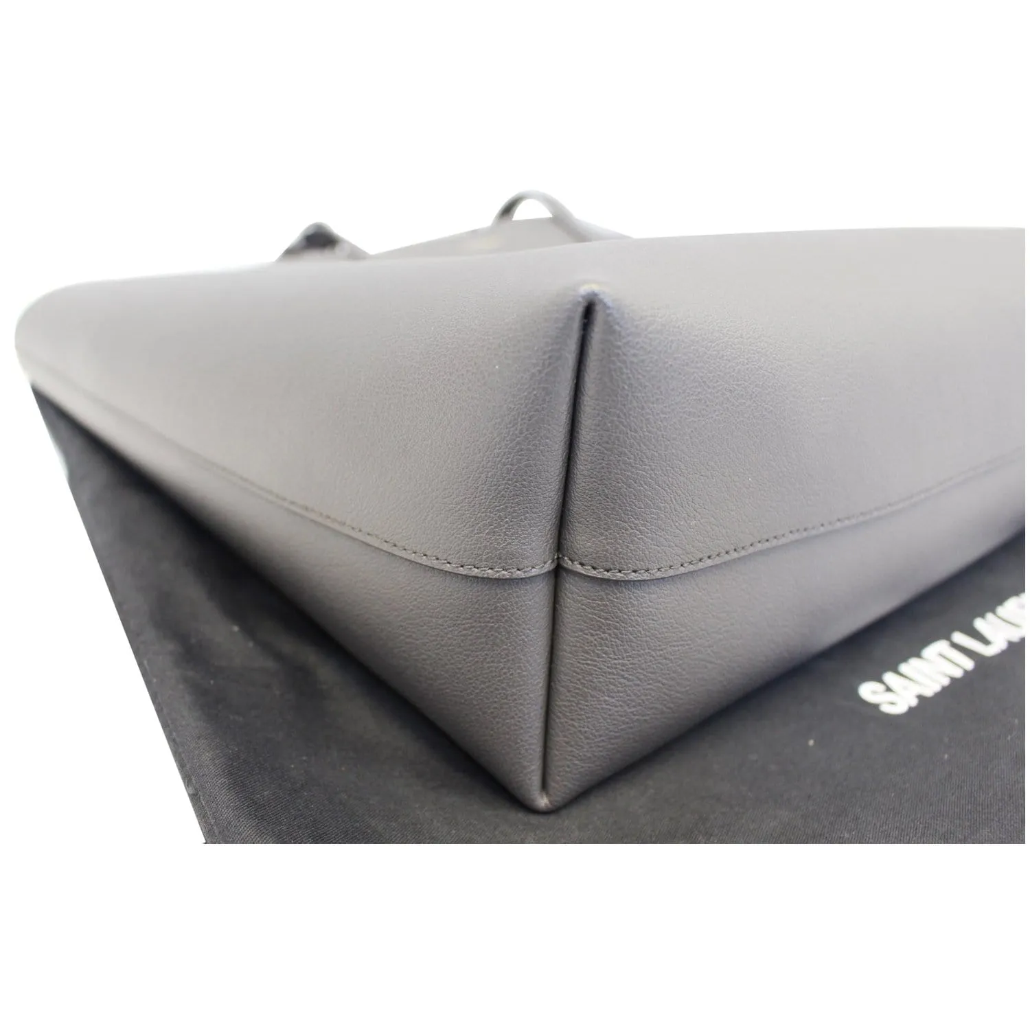 Yves Saint Laurent Leather Shopping Tote Bag Grey