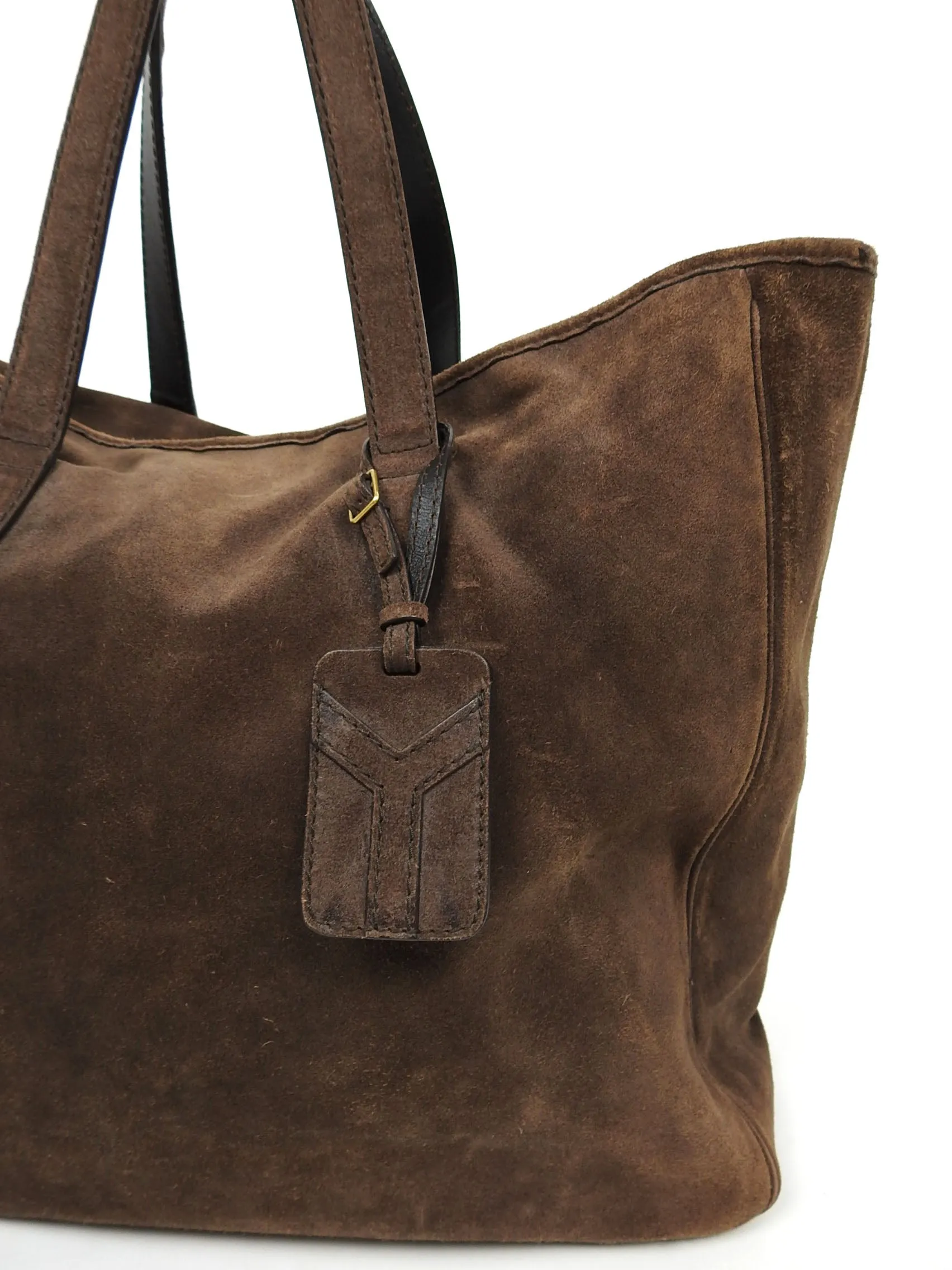 Yves Saint Laurent Rive Gauche Brown Suede Tote